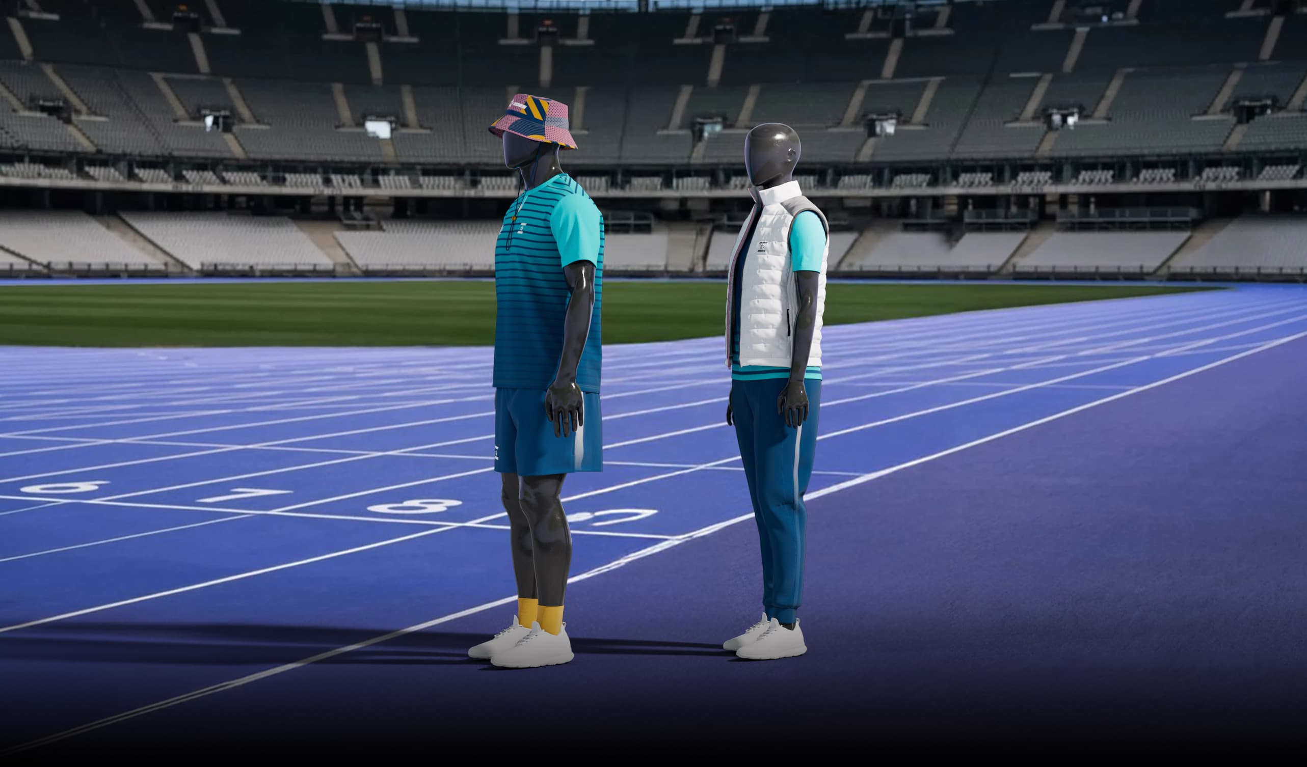 Členové sportovního klubu nosí koordinované zboží na míru během akce komunitní značky